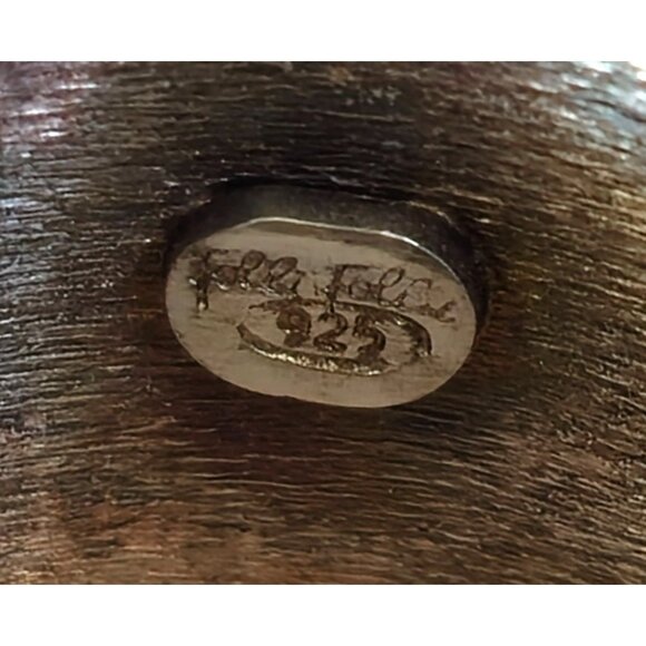 Sterling Silver 925 Black White Enamel Statement Extra Wide Band Ring Size 5 - Picture 5 of 6